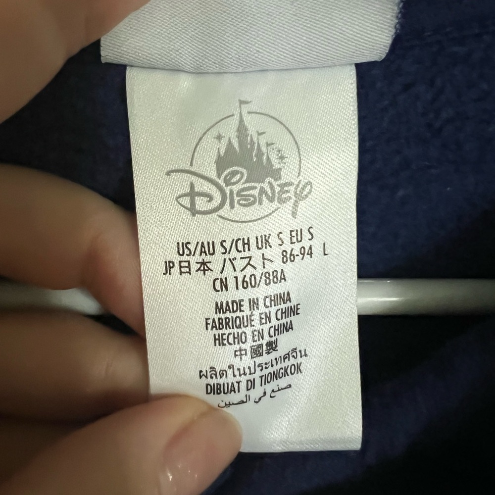 DISNEY 50th Anniversary Cropped Hooded Sweatshirt Navy Blue Gold Women's Sz S - Picture 6 of 6
